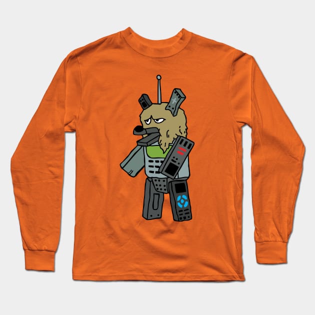 Silly remote control monster guy Long Sleeve T-Shirt by old_school_designs